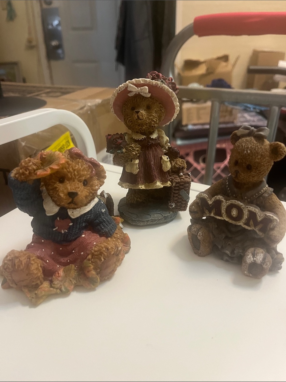 Home Interiors KK adorable Teddy Bear plus 2  Figurine Trio set for collectors